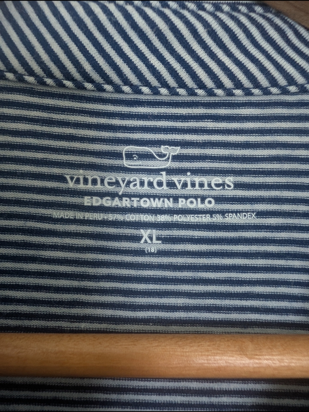 Vineyard Vines Edgartown Polo XL Boys Blue White Stripe Long Sleeve Shirt - Picture 5 of 10